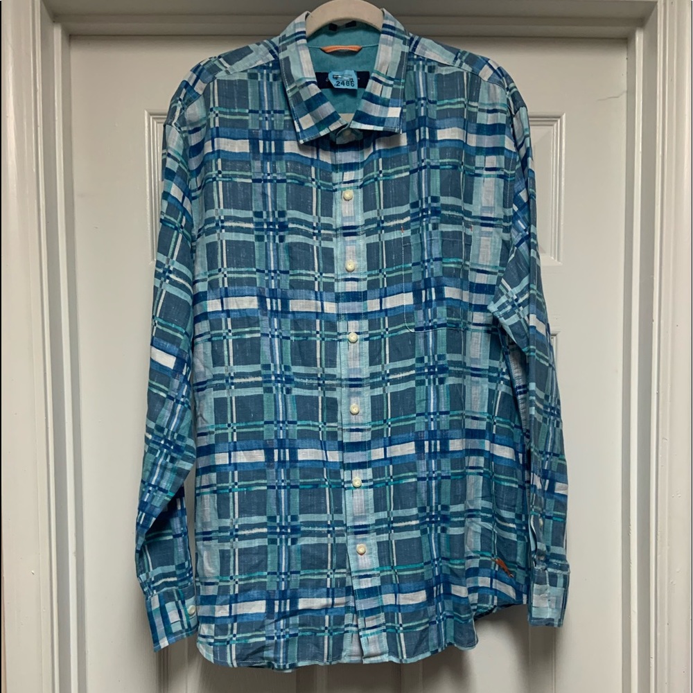 Tommy Bahama Linen Blend long sleeve button down shirt